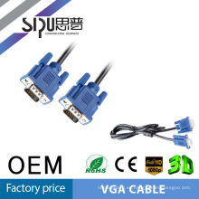 SIPUO alta calidad negro azul cabeza VGA línea línea de 1.5 m 3 + 2 hd VGA cable de acero revestido de cobre de ordenador VGA